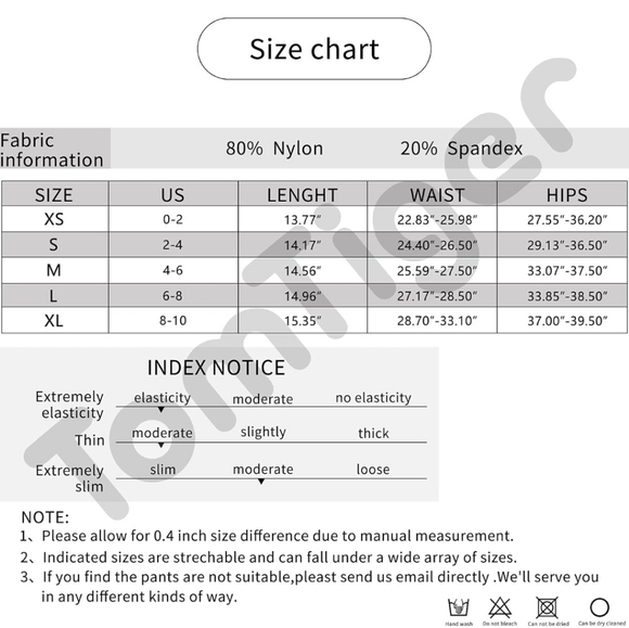 TomTiger Yoga Shorts Tummy Control High Waist Biker Shorts Exercise Butt Lifting - Picture 2 of 3